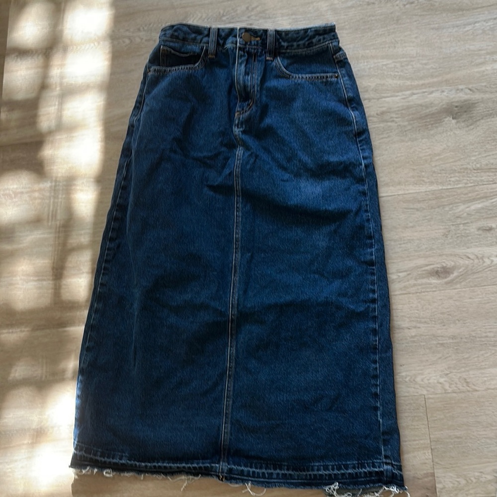 BDG Dark Blue Denim Maxi Skirt